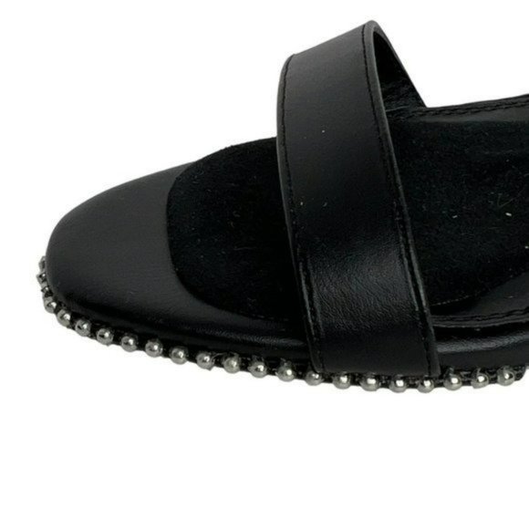 Asos Black Double Strap Silver Studded Slip On Stilettos Sandals Size 10 (US) - Picture 13 of 15